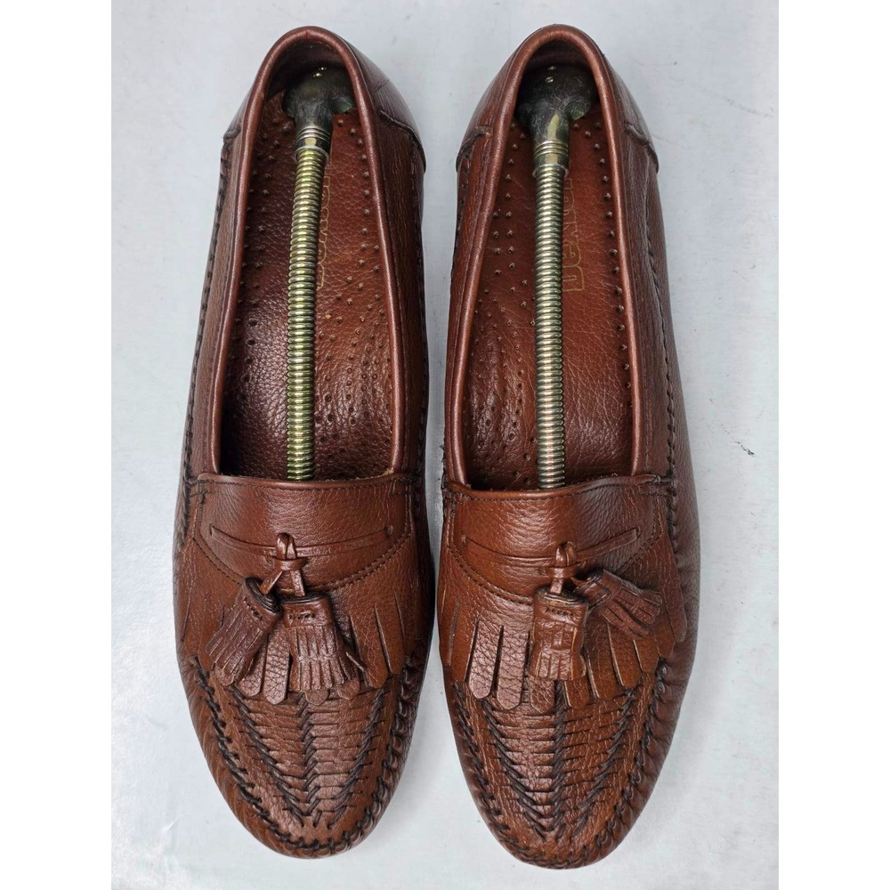 Dexter Shoes Men's Loafers Size‎ 9.5 M Brown Leather Tassel Kiltie Shoes USA VTG